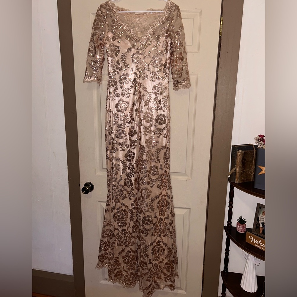 Elegant Sequin Floral Gown